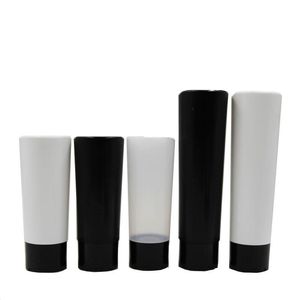 30 Stück/Packung LDPE-Squeeze-Kosmetiktube 200 ml 7oz Sebastian-Flaschen Schwarz/Weiß/Naturfarbe mit Flip-Top/Disc-Top-Caps-Flasche Wwcwr