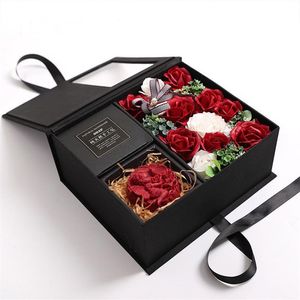 Valentinstag-Duftseife, künstliche Rose, badbare Engelsrose, Geschenkbox, Hochzeit, Geburtstag, Freundin, romantisch, duftende Blütenblätter, Blumen C257w