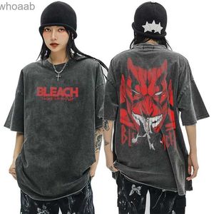 Homens camisetas Anime Camisetas Homens Mulheres Bleach Zaraki Kenpachi Impresso T-shirt 100% Algodão Gráfico Punk Harajuku Tees Alta Qualidade Mens Roupas 240130