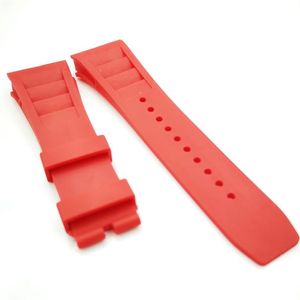 Cinturino in caucciù rosso per orologio da 25 mm per RM011 RM 50-03 RM50-01239t