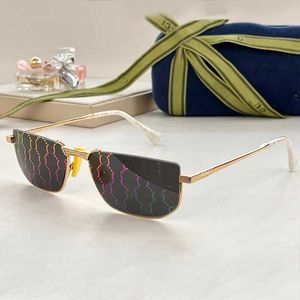 24SS NEW Women Designer Aviator Solglasögon GG0627S Luxury Metal Men Solglasögon Lens med logotyp Metal Rectangular Frame Fashion Business Ladies Glasses Top Quality