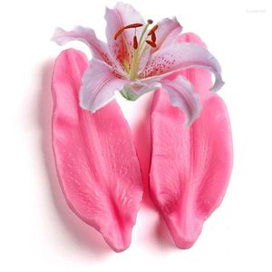 Bakningsformar 2st/set Lily Petal Silicone Forms For Fondant Cake Decoration Tools Sugarcraft Cookie Flower DIY