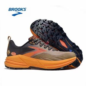 Desinger Shoes Brooks Cascadia 16 Herr Casual Shoes Hyperion Tempo Triple Black White Grey Orange Orange Mesh Fashion Trainers Outdoor Men Casual