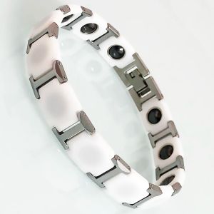 Armband Vita keramiska armlets för män Masulin Energivård Hematitterapi Magnetiska armband Damer Smyckesvänliga gåvor