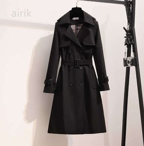 Women Trench Coats S-4xl Nowy wiosenna Anglia w stylu wiatrówki luźne średnio długi elegancki pasek damski płaszcz żeńska masy marki projektantka mody 1668