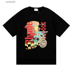 メンズTシャツトップクラフトマンシップRhudes Summer Fashion Designer Beauty Visionは喜びを追求しますjoyride純粋な綿の短袖のゆるいtシャツとwo yudx