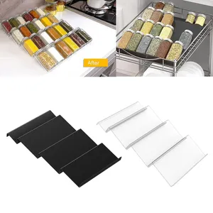 Organizador de gaveta de temperos para cozinha, bandeja de rack de 4 camadas expansível para quarto