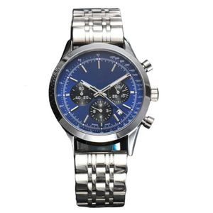 Centennial New Steel Band Multi Functional Small Needle Timing Quartz Watch for Fashionable Men
