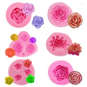 Bakning Mögel Diy Rose Combination Silicone Cake Mold 3D Cup Jelly Candy Chocolate Decoration Accessories Tool