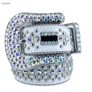 BB Simon Rhinestone Belt مع Bling Rhinestones for Mens Women Designer Belts كهدية عيد ميلاد عيد الميلاد