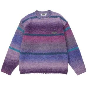 2024 Men Womens Vintage Streetwear Gradient Knitting Sweaters Winter Couple Oversize Sweater sueteres