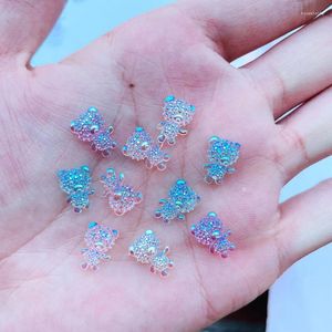 Strumenti artigianali 100 pezzi Kawaii Cute Cartoon Mini Little Bear Cabochon in resina con retro piatto Scrapbooking Accessori decorazione gioielli fai da te