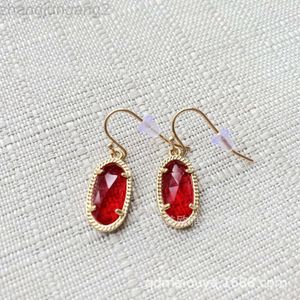 Designer kendras scotts jóias lee pequenos brincos ovais simples geométricamente transparentes brincos de vidro vermelho jóias para mulher