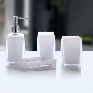 Set da 4 pezzi in acrilico set di accessori per il bagno set bottiglia di sapone tazza per bocca portasapone tazza porta spazzolino custodia ball boy householy DTT88 Y250m