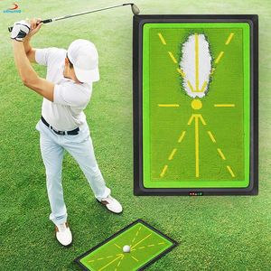 Golf Training Aids Mat For Swing Detection Batting Ball Trace Directional Path Pads Practice