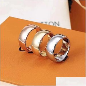 Band Rings Fashion Classic Designer Luxury Brandforts Men and Women Faulles 18K Gold Plated Ring Non-Facting Atti-Enalergies Holiday OT5A6