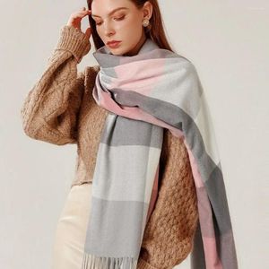 Scarves Bandana Pashmina Sweater Üstler Sıcak Sonbahar Kış Şal Korusu Kore tarzı Sarma Kadın Ekose