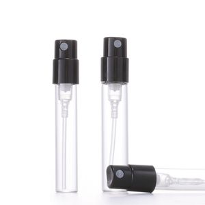 Varm försäljning liten atomizer sprayglasflaskor 1,8 ml 2,5 ml glasprov parfymflaskflaska