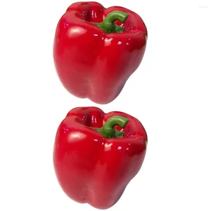 Decorative Flowers 2 Pcs Kids Food Toys Artificial Bell Pepper Peppers Decor Accessories Simulation False Model Fake Vegetable Child
