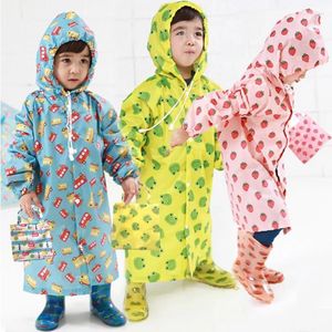 Regnrockar barn regnrock söt capa de chuva infantil vattentät japan barn regn kappa täcker poncho regnkläder huva jaqueta ogenomtränglig