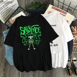 Men's T-Shirts Game Face TShirt Kawaii Harajuku Cartoon Tops Women Men Fashion Casual Short-sleeve Tee OversiZed T-Shirt Ropa Hombre 240130