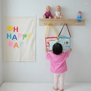 Arazzi Decorazione di compleanno Oh Happy Day Decorazioni da parete per camerette per bambini Sfondo per feste Arazzo da appendere per camera da letto per bambini