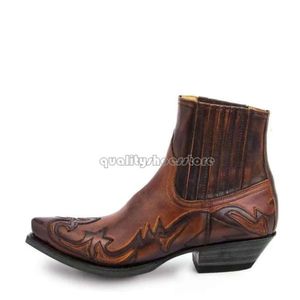 Stivali da cowboy di design di lusso Uomo Scarpe invernali in ecopelle marrone nero Retro Uomo Donna Calzature occidentali ricamate unisex Taglia grande 48 Scarpe Botas 400