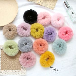 Candy Color Loop Imitation Rabbit Rep Soft Girl Double Ponytail Head Rep White Plush Hair Accessories