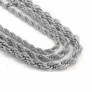 Chains Bwise 2mm-7mm Rope Chain Necklace Stainless Steel Never Fade Waterproof Choker Men Women Jewelry Silver Color Gift