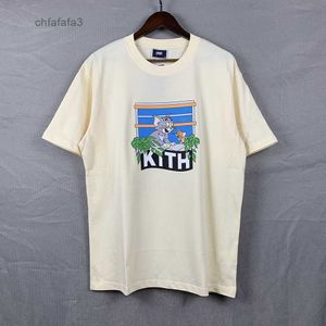 Kith T-shirt Mens Designer Shirts Tee Workout för män överdimensionerad t-shirt 100%bomullstskjortor Vintage Kort ärm us size6fig v1l6