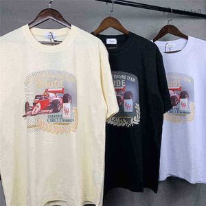 Rhude F1 T Shirt Yarışı Gran Prix Circuit de Monaco HD baskı 11 Pamuk Gevşek Tshirt Üst Kısa Kollu Klasik Tasarımcı Lüks Ekstrem Spor Erkekleri Kadın Tshir 0gdm