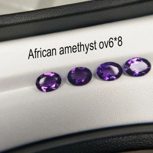 Kamienigłe tbj, naturalny afrykański ametyst owalny cięty 6*8 mm ok. 1CT, ametyst luźne kamienie szlachetne do srebrnej biżuterii, naturalny luźny kamień szlachetny