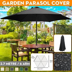 Shade 200x300cm 6 Arm Parasol Patio Sunshade Garden Umbrella Canopy Cover Waterproof Anti UV Outdoor Beach Awning Sun Shelter1896