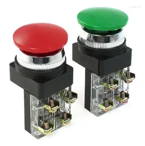 Red Green AC 250V 6A DPST Momentary Mushroom Head Push Button Switch