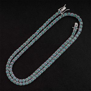 Heißer Verkauf Moissanit Tennis Kette 925 Sterling Silber vergoldet 3mm 4mm 1ct Rot Blau Farbige Moissanit Tennis Kette