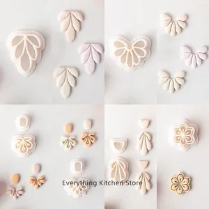 Craft Tools Flower Leaf Soft Pottery Polymer Clay Cutter Earrings Pendant Jewelry Embossing Mold DIY Petal Geometric Figure Cutting