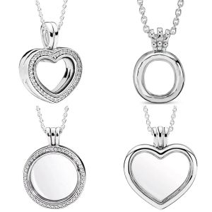مجموعات قلادة قلادة عائمة قلب متلألئة للأزياء 925 sterling Silver Bead Charm DIY Jewelry