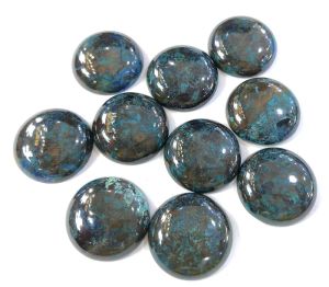 보석 자연 Chrysocolla 석재 Cabochon 도매 1pc 보석 비드 30mm 둥근 모양 운전실 반지 얼굴 Pandant 액세서리