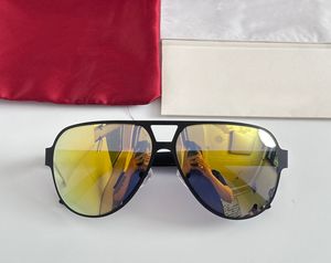 Матовые черные золотые зеркальные солнцезащитные очки-пилоты 2252 Мужские роскошные солнцезащитные очки Модные летние солнцезащитные очки Sonnenbrille с защитой от ультрафиолета с коробкой