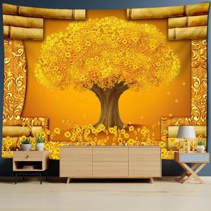 Tapestries Money Tree Tapestry Wall Hanging Boho Nature Plant Psychedelic Witchcraft Dorm Background Home Decor