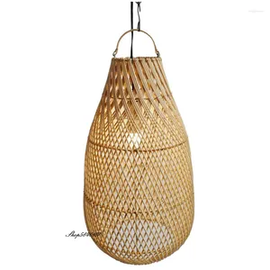 Pendant Lamps Rattan Lights Natural Handmade Suspension Indoor Lighting Living Room Dining Restaurant Decor Luminaire