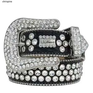 Men Women Bb Simon Designer Belt Retro Needle Buckle Belts 20 Color Crystal Diamond 2024