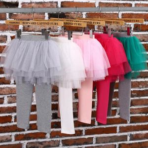 Byxor vår sommarflickor byxor barn kläder kjol leggings bomull blyerts baby tutu småbarn lz718