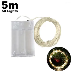 Strings 5M Outdoor Waterproof Battery LED Lights String Copper Wire Fairy Garland Light Lamp Christmas Party Holiday Lighting Decoration