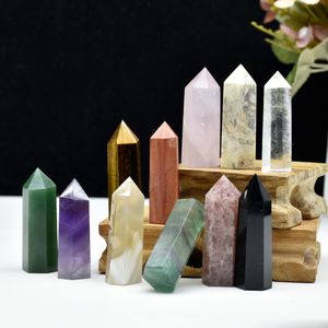 Natural Crystal Point Tower Healing Energy Stone Reiki Obelisk Crystal Quartz Wand Home Decoration Pyramid DIY Gift