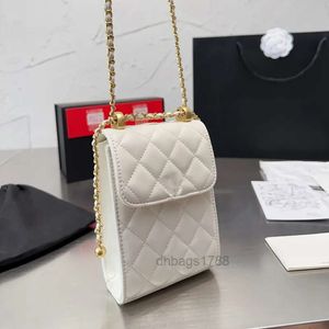Luxury Designer ombro Cannell Bag com Lattice de diamante clássico e bolsa de telefonia de bola dourada novo Mini Mini Menas Motor Metal Chain Crossbody Bag