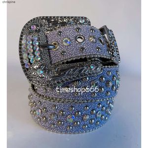 2024 Män kvinnor Högkvalitativ BB Simon Belt Luxury Designer Belt Retro Needle Buckle Belt 20 Color Crystal Diamond Bling Rhinestones As Gift 10A