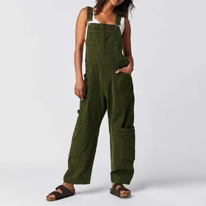 Kvinnors jeans pyjamas jumpsuits för kvinnor casual och klassiska gallus shorts romper multi pocket denim overaller