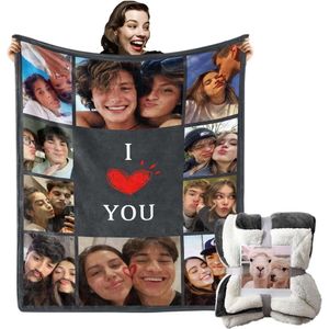 Eu te amo foto personalizada, namorada namorada presente de namorado, cobertores de imagem personalizados para casais de Natal presentes