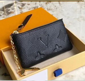 デザイナーウォレットバッグ5カラーキーチェーンリングキーポーチコイン財布ダミエレザークレジットカードホルダー女性男性小型ジッパー財布革の財布と箱とダストバッグ